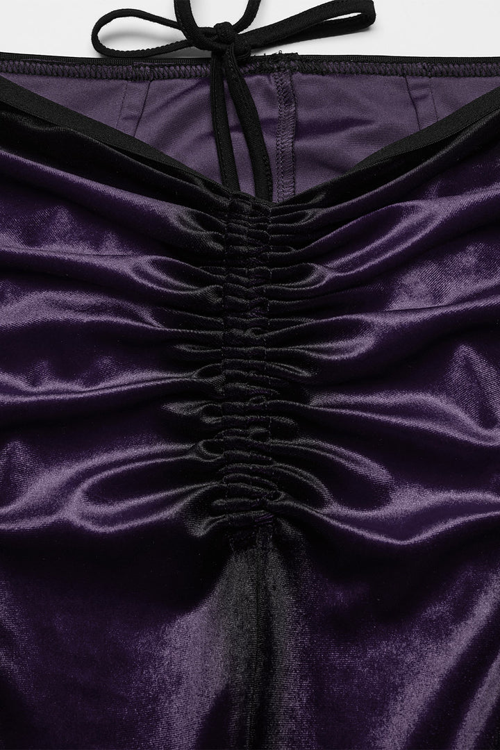 whimsigoth ruched velvet bell bottoms
