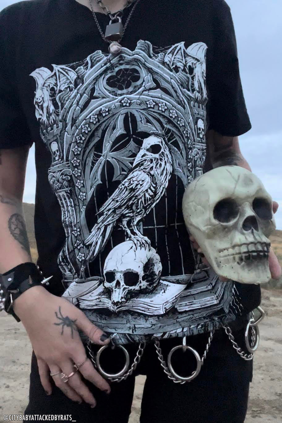 gothic raven tshirt