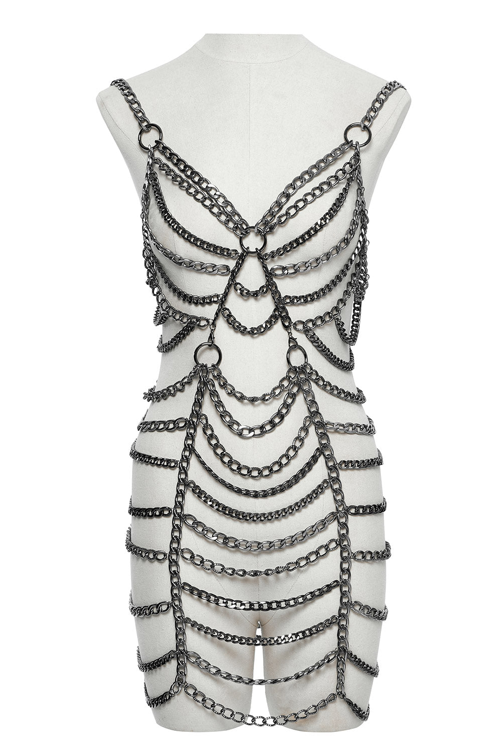 chain raver harness dress made of metal