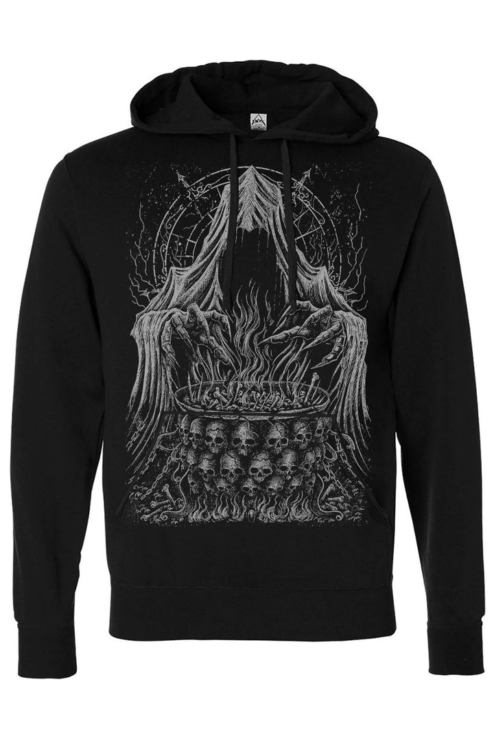 gothic grim reaper black cotton hoodie