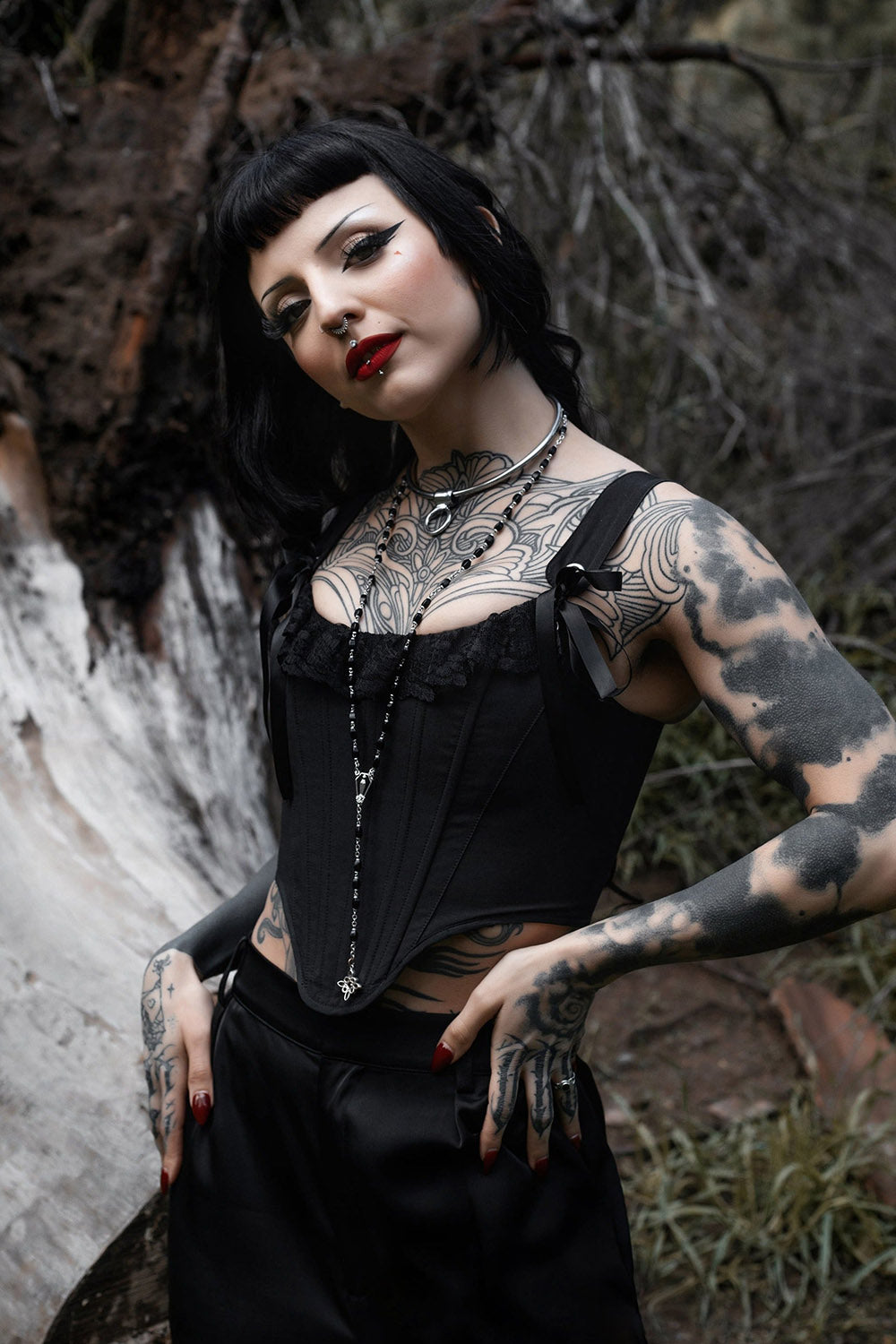 tattoo goth corset top