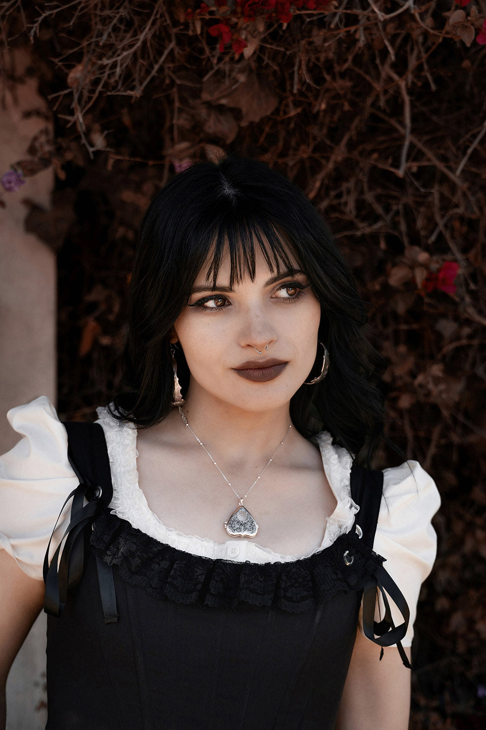 black lace fairy goth corset top