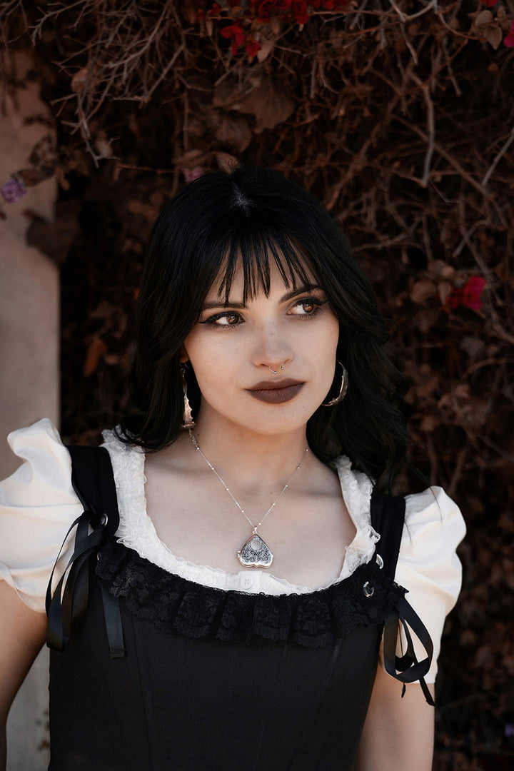 black lace fairy goth corset top