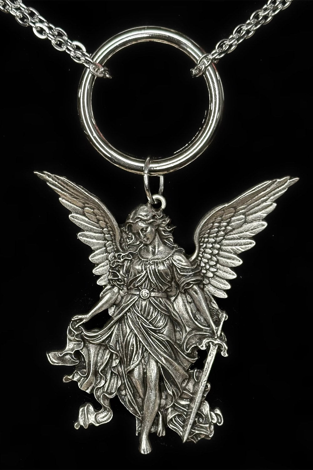 gothic angel pendant necklace