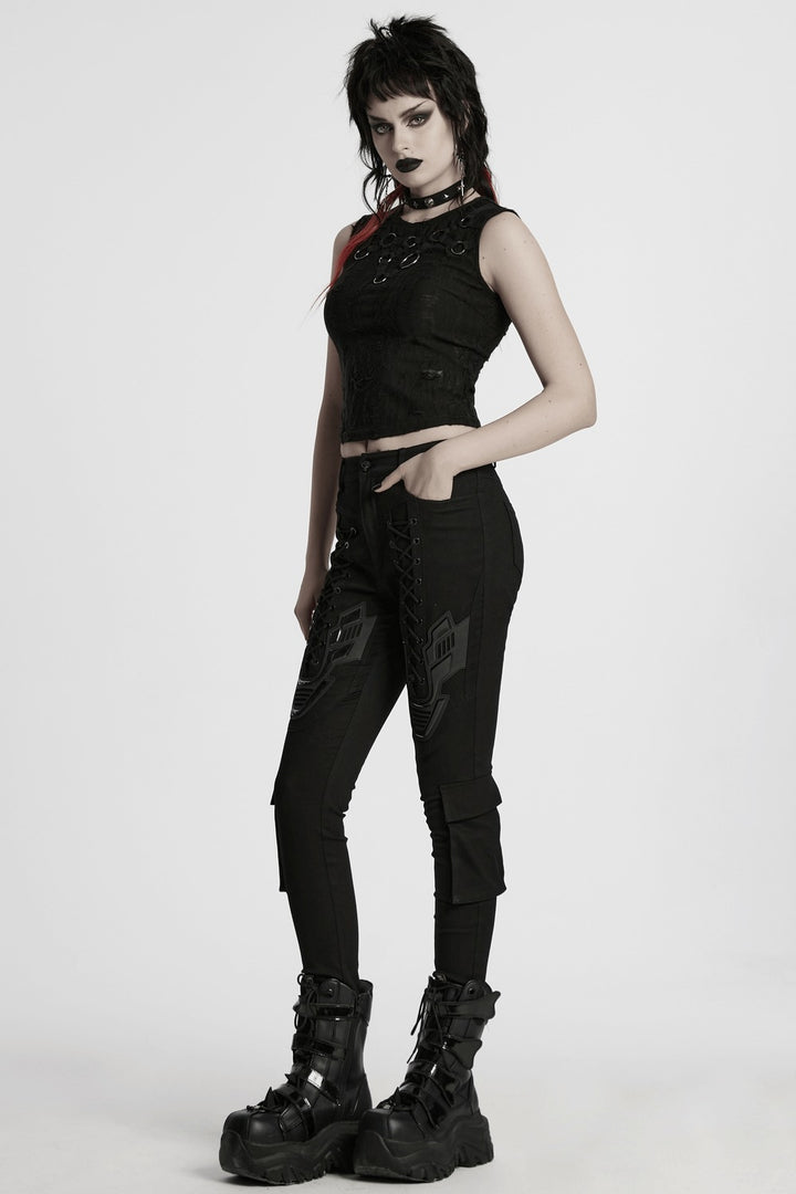 womens black faux armor motorcycle jeans