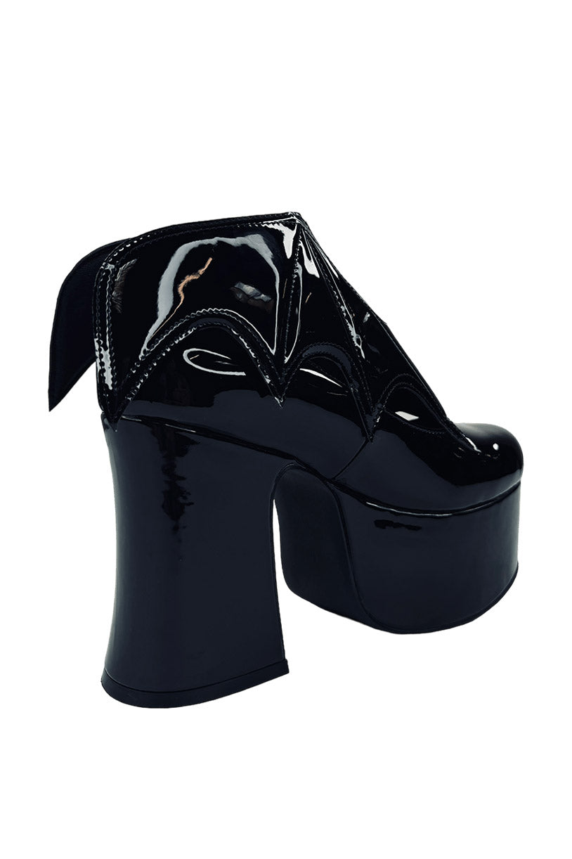 vegan leather gothic platform pumps