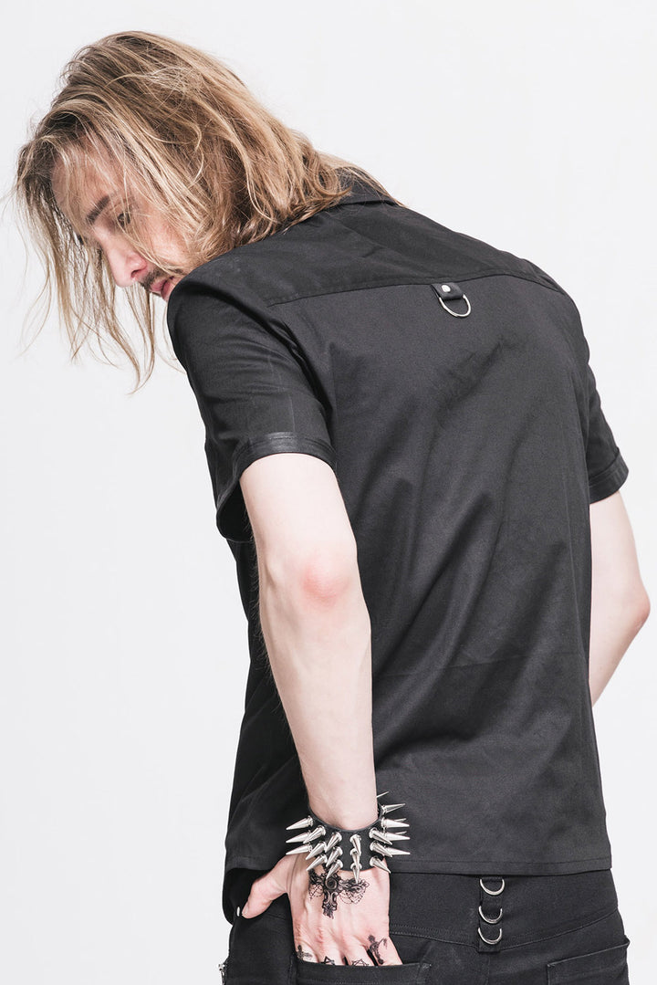 mens gothic trad goth button down hirt