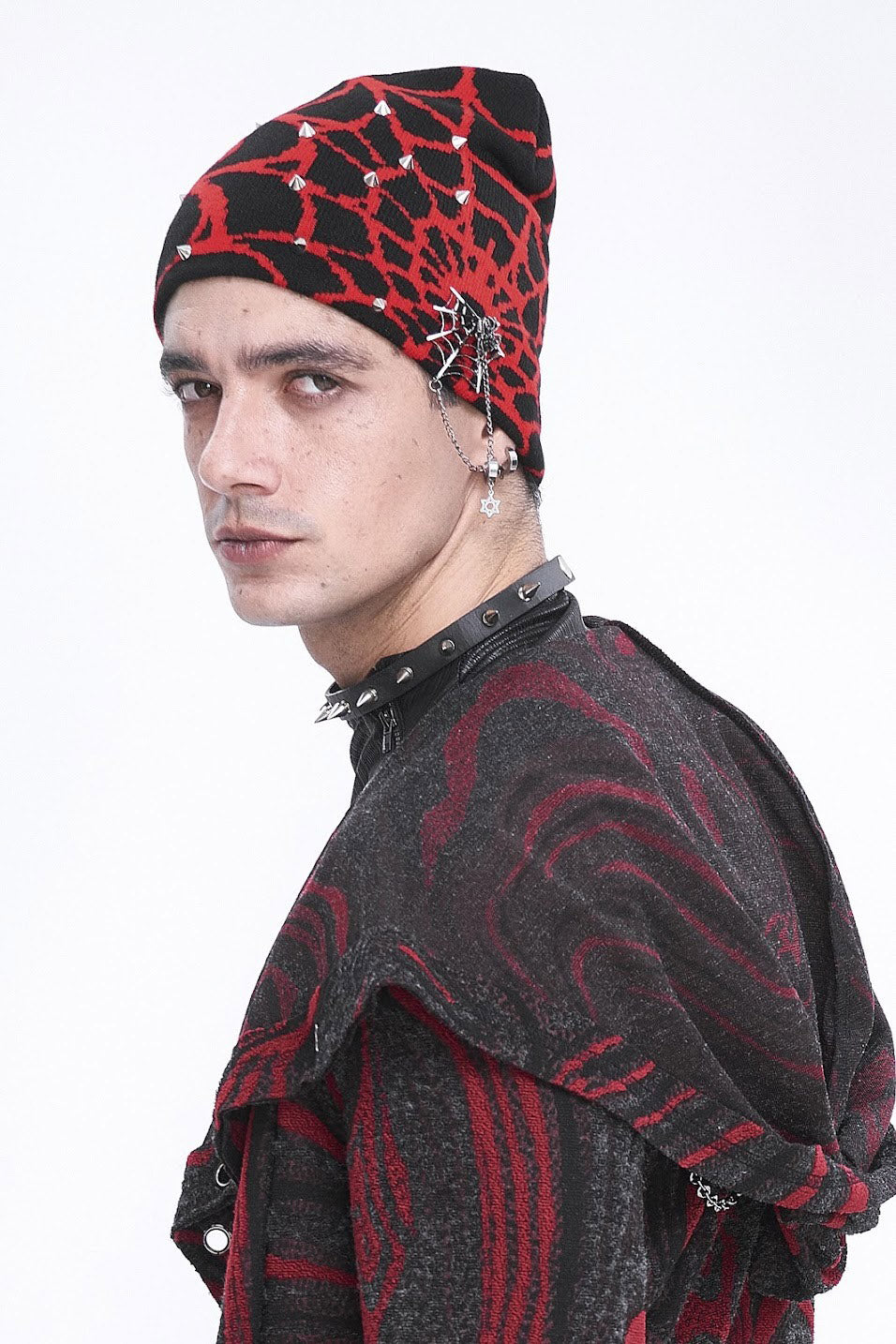 mens punk spider beanie