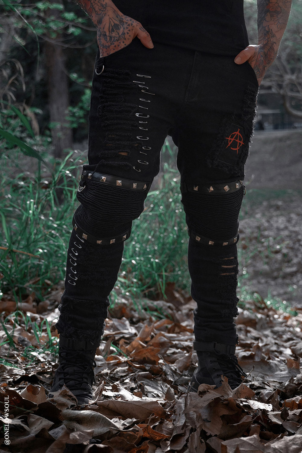 Annihilate Safety Pin Studded Pants – VampireFreaks