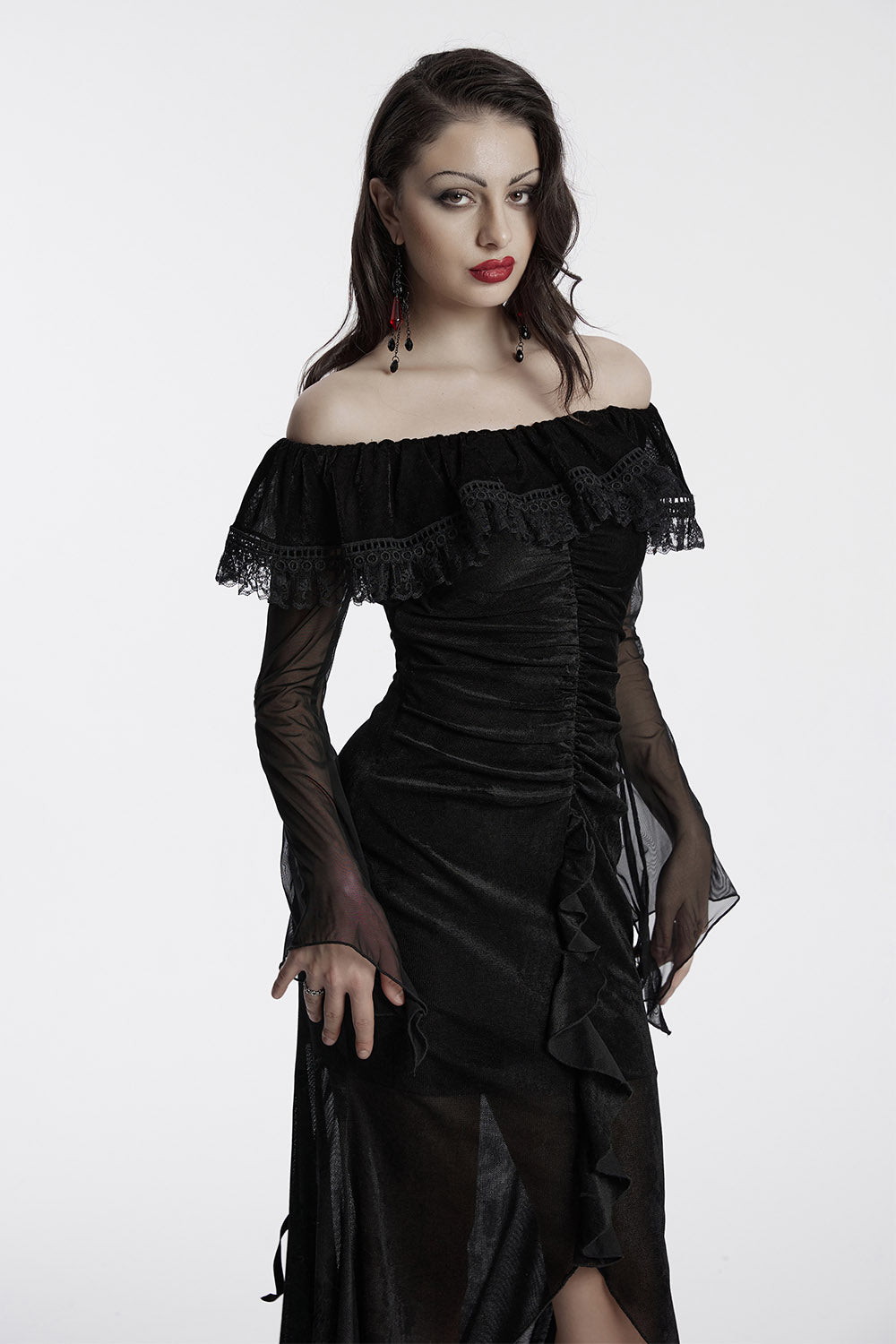 maxi mesh gothic dress
