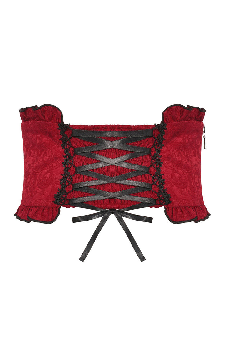 red goth corset