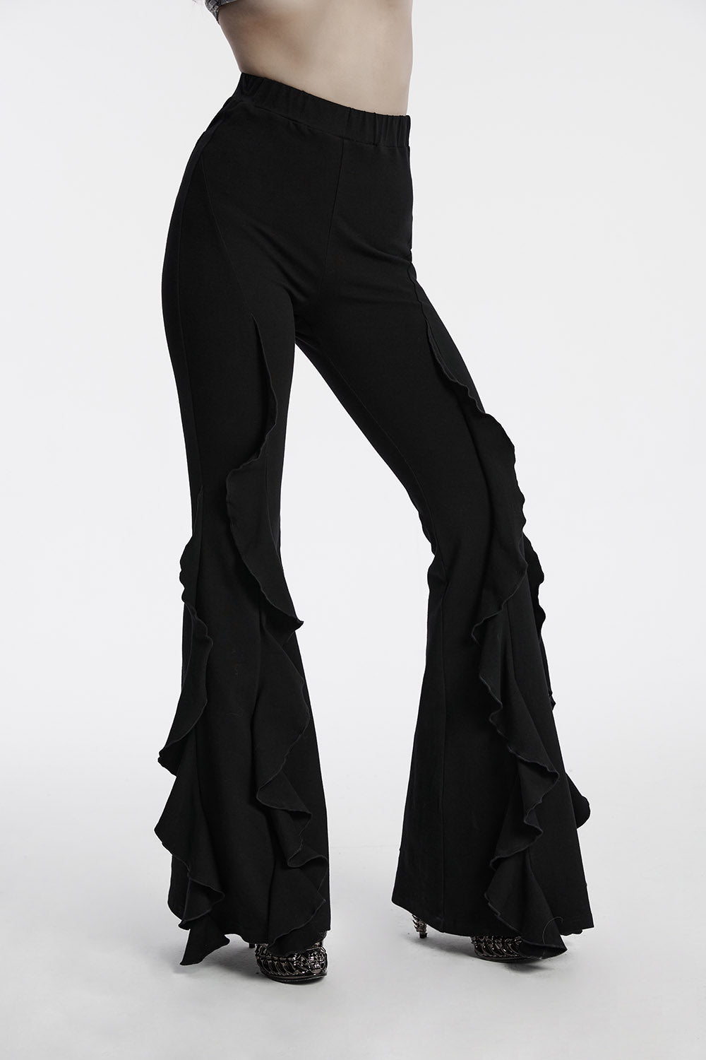 womens high waisted gothic flared pants