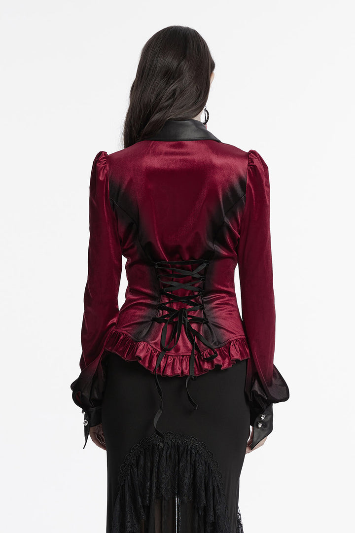 gothic corset velvet shirt