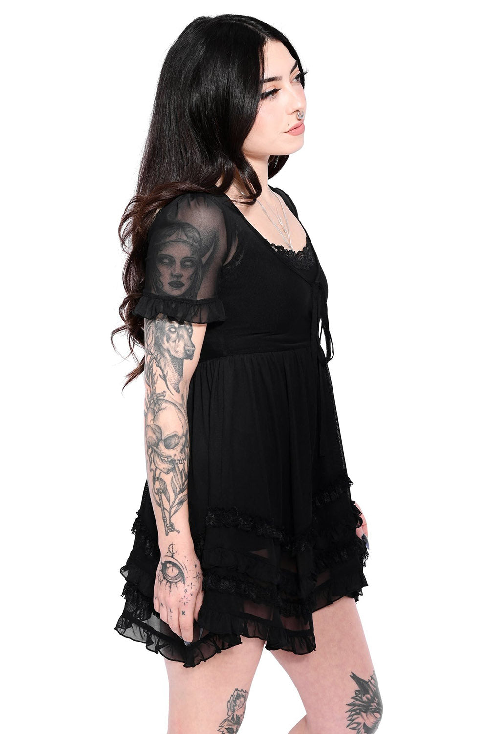 ruffled hem gothic lolita dress