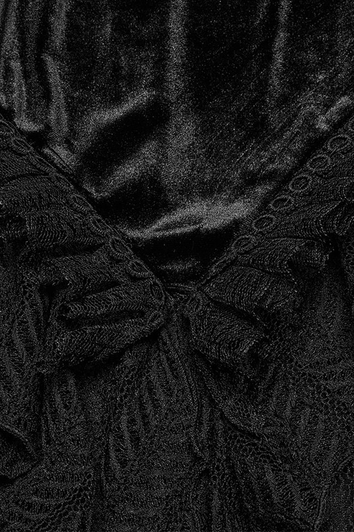 lace embroidered gothic velvet skirt