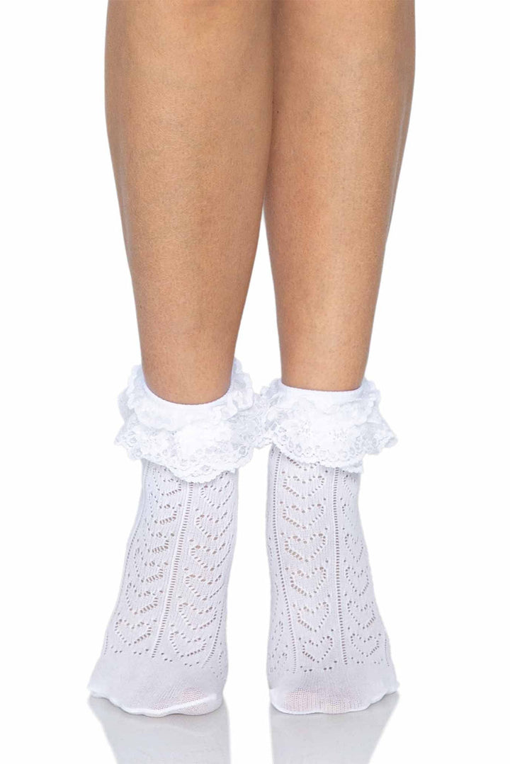 white lolita ankle socks