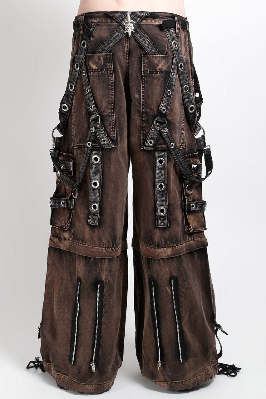 distressed brown grunge goth baggy pants