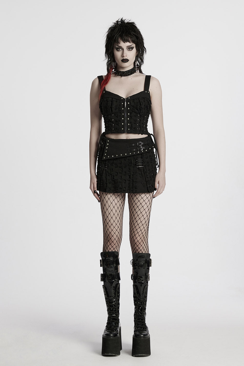 black punk scene ini skirt by punk rave