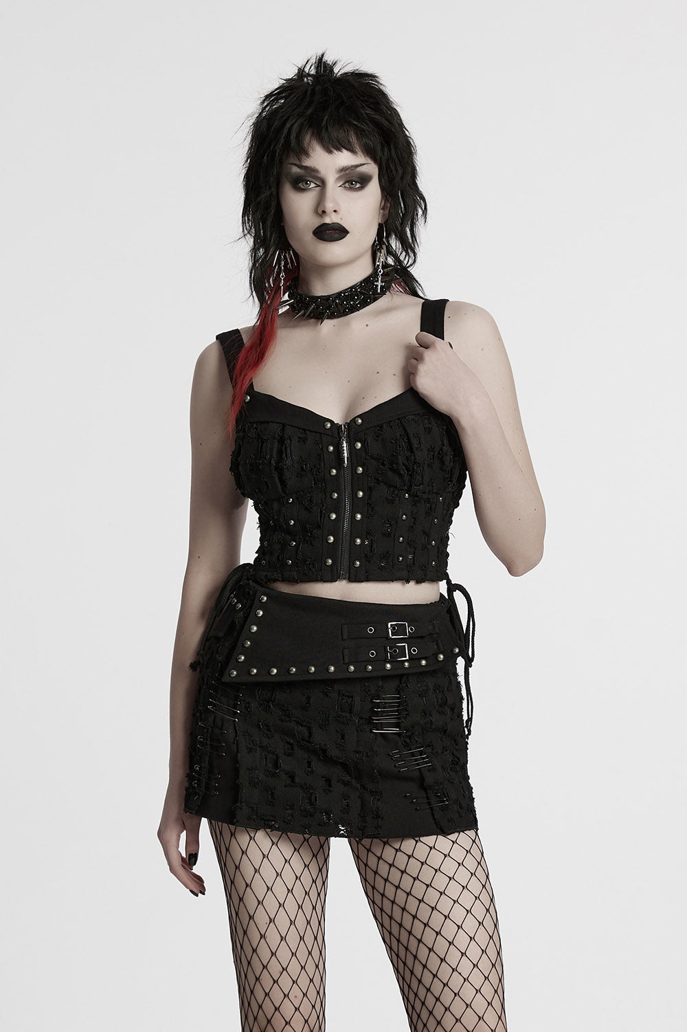 ripped punk mall goth skirt