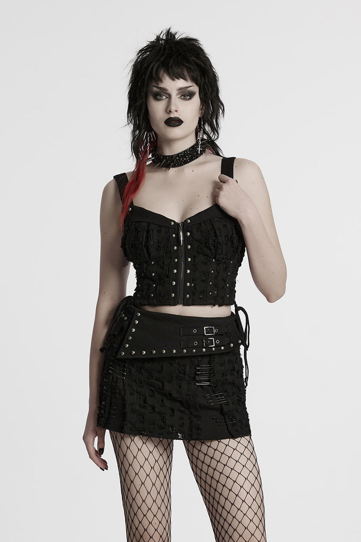 ripped punk mall goth skirt