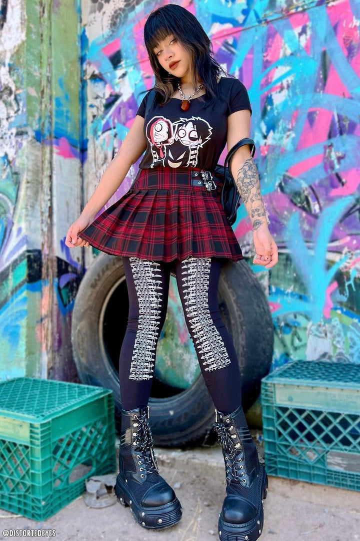 Leggings góticos occidentales con diseño de bala