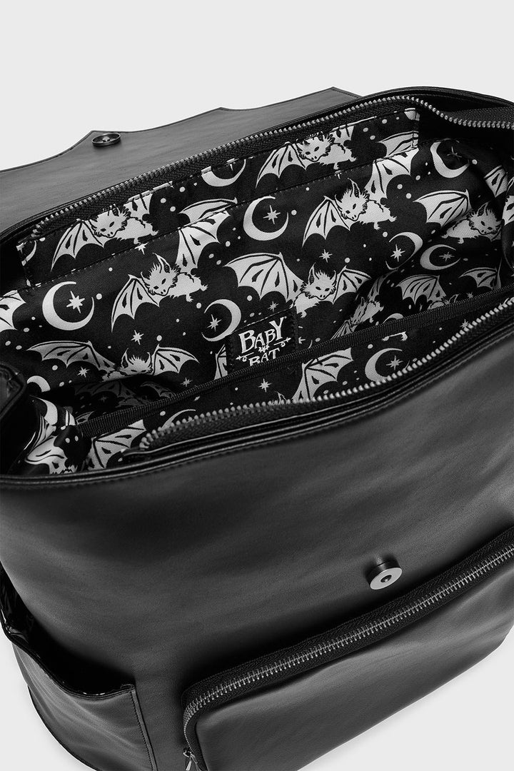 goth bat bat diaper backpack