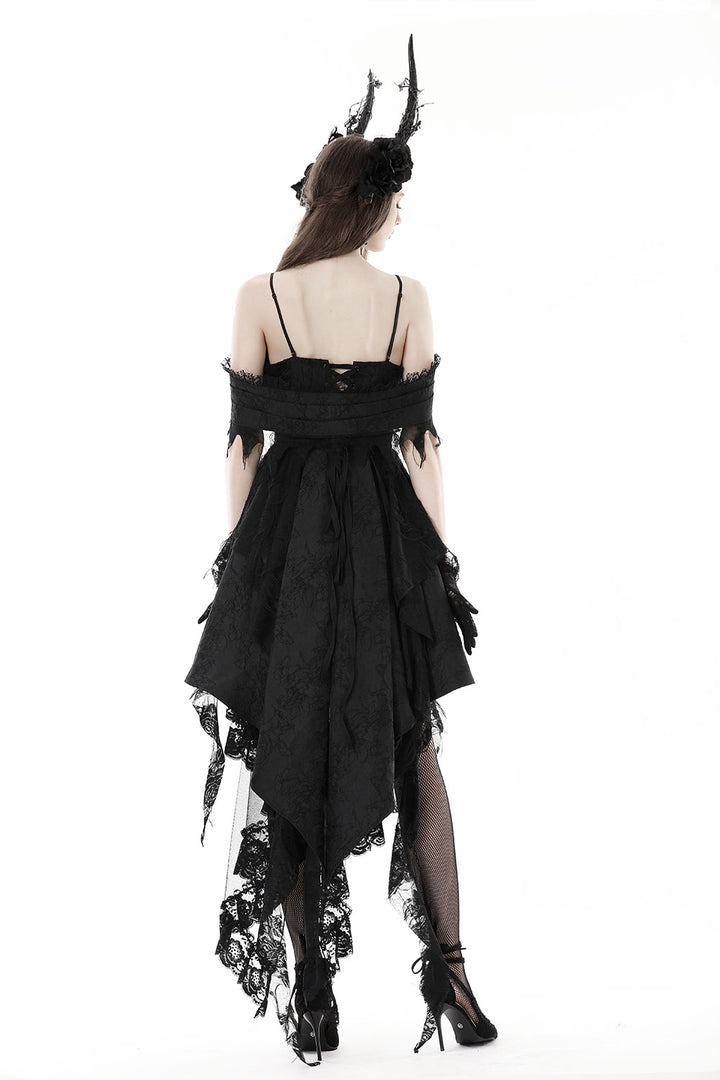 Mischief Maker Tattered Off Shoulder Dress
