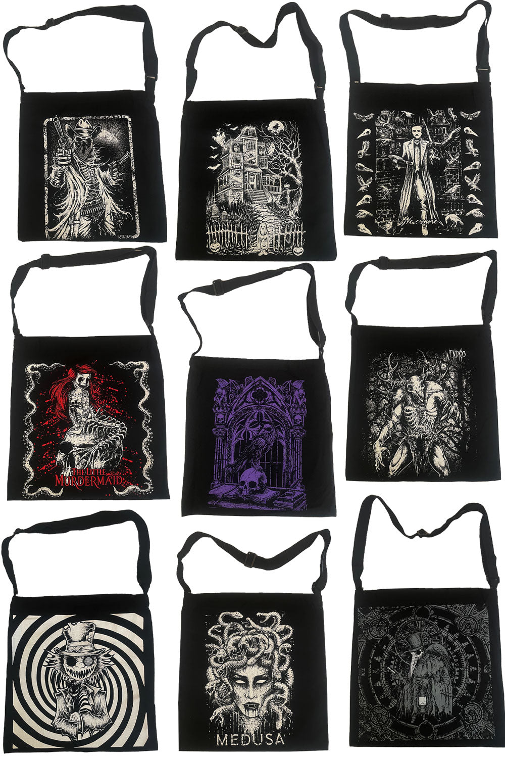 Buy Gothic Fabric Messenger Bag Skull Shoulder Bag Skeleton Online in India  
