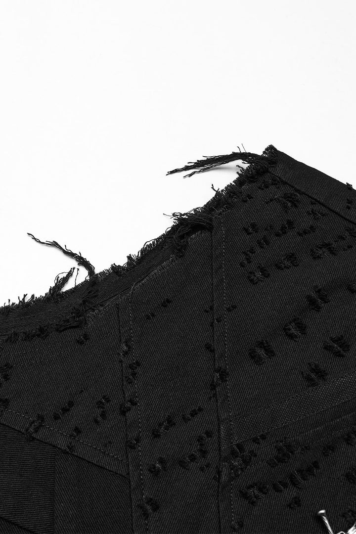 trad goth apocalyptic raw hem trench coat by punk rave