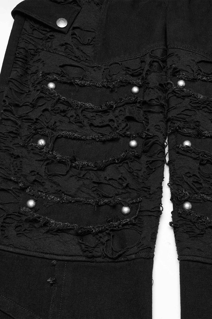 goth cargo pocket distressed pants