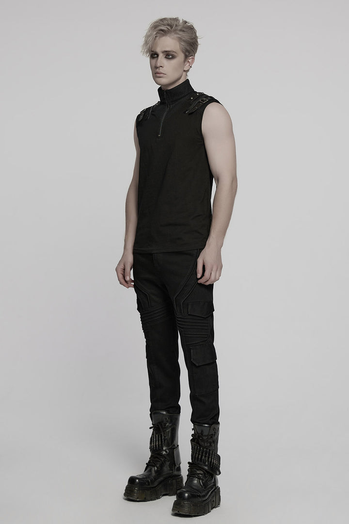 mens skinny fit gothic dark wash denim jeans