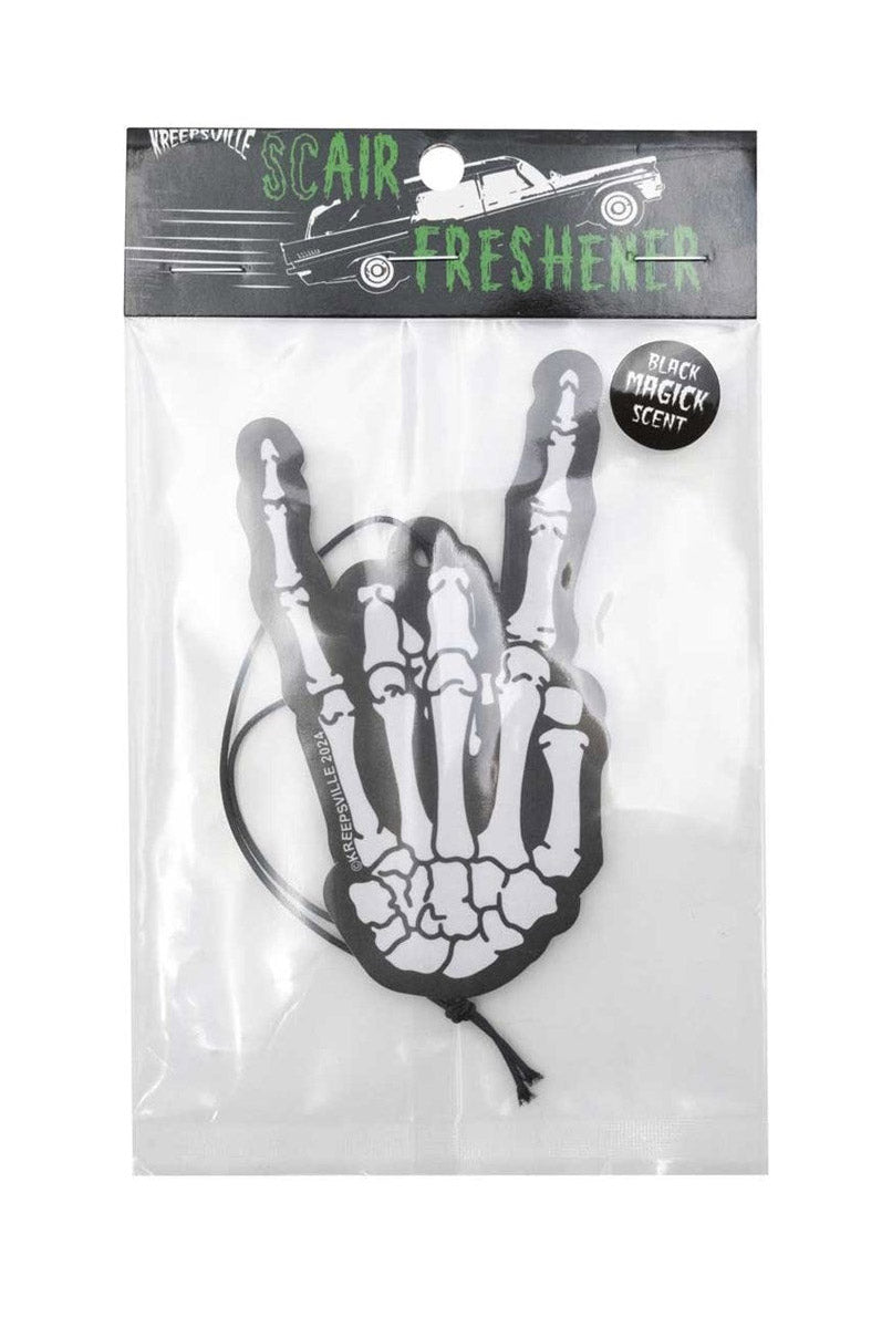 punk rock on skeleton hand air freshener