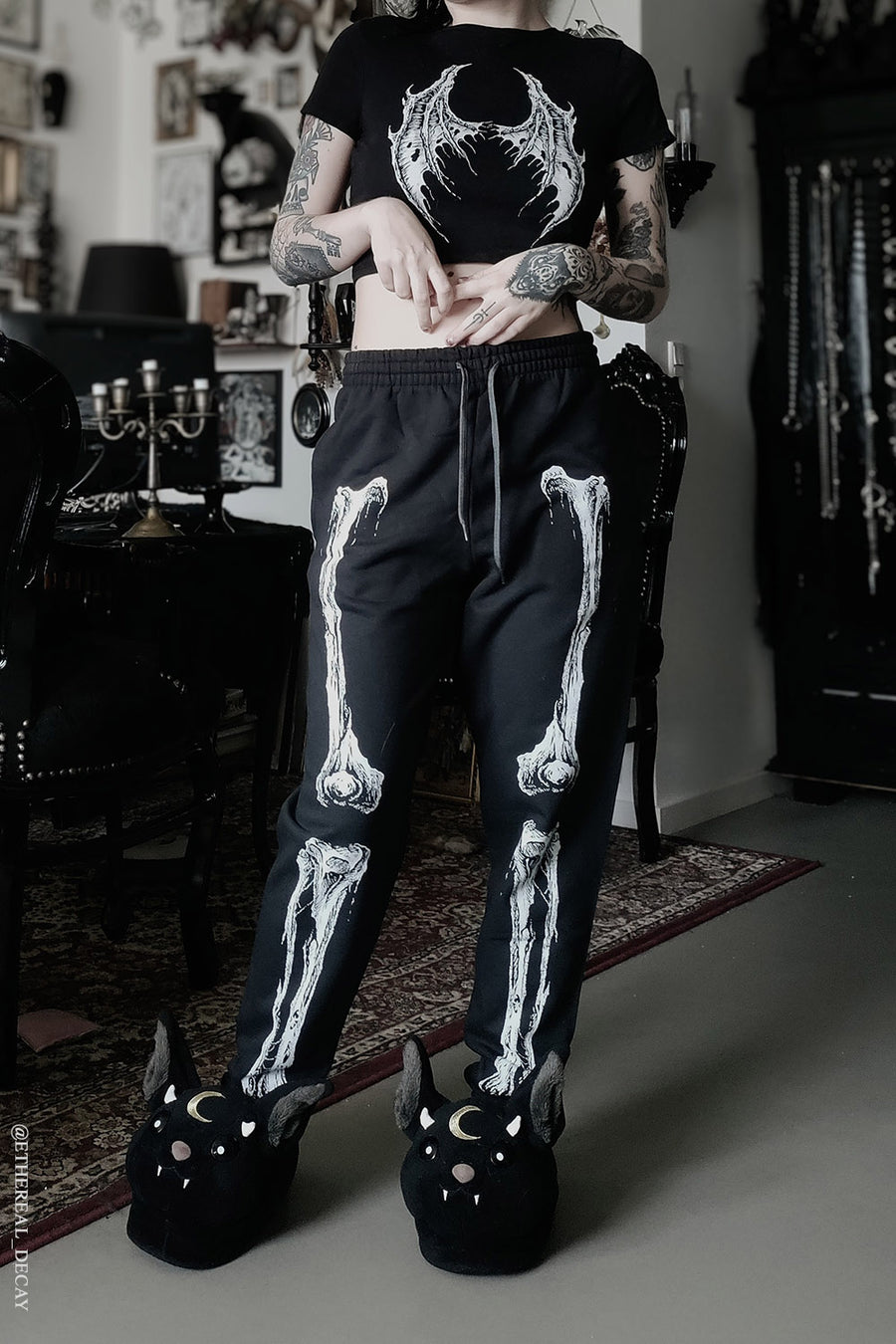 distressed bone jogger sweatpants