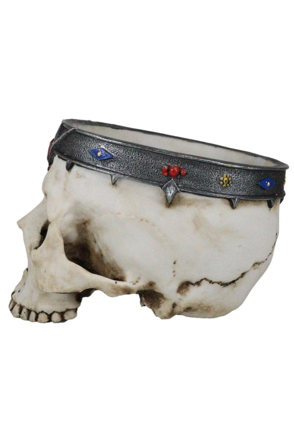 gothic skull medieval goth king crown bowl