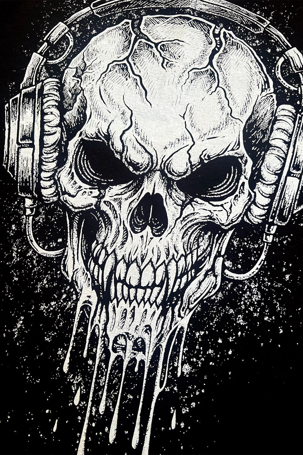 mens heavy metal short sleeve skull t-shirt