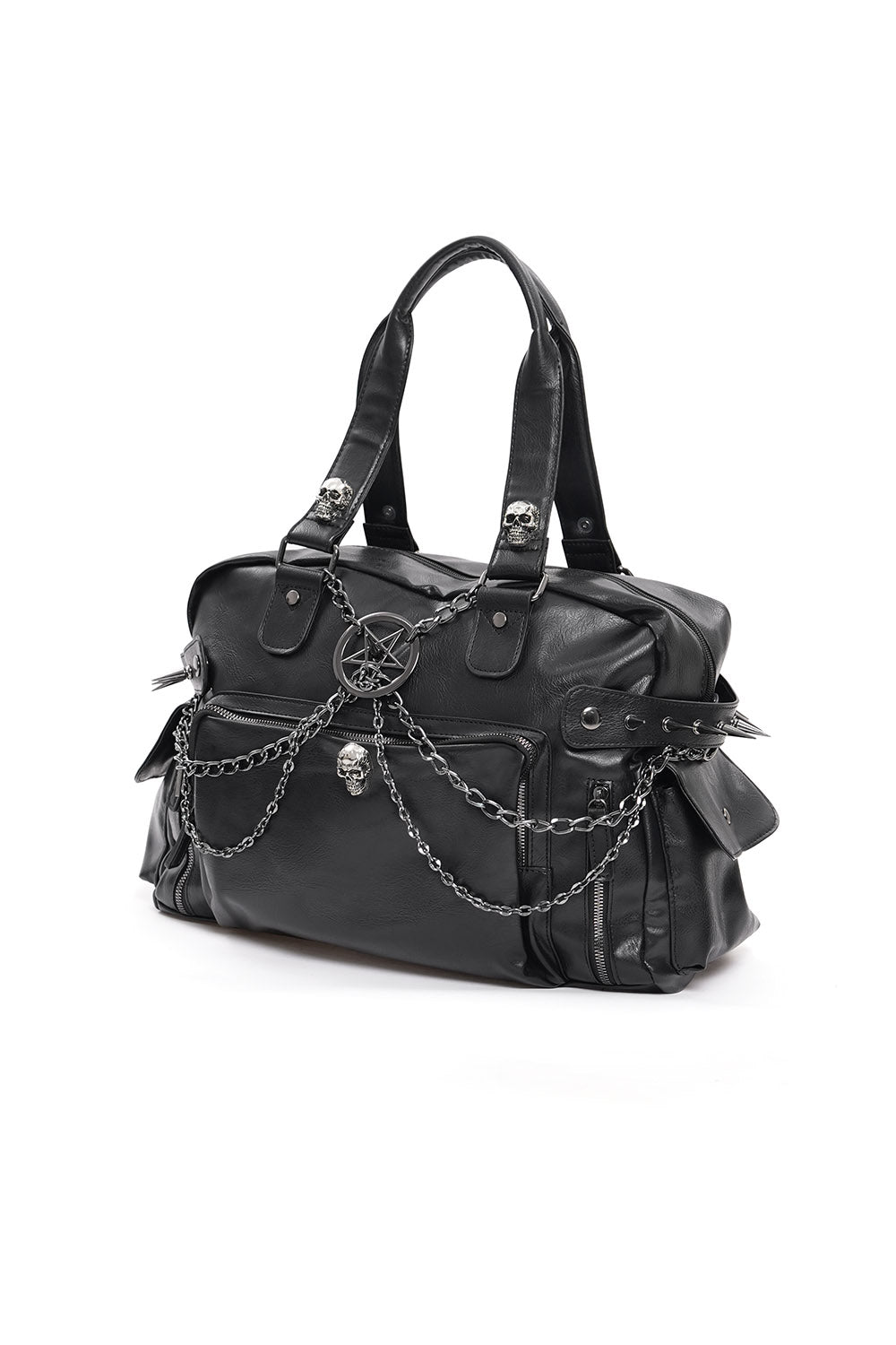 punk black duffel bag for men