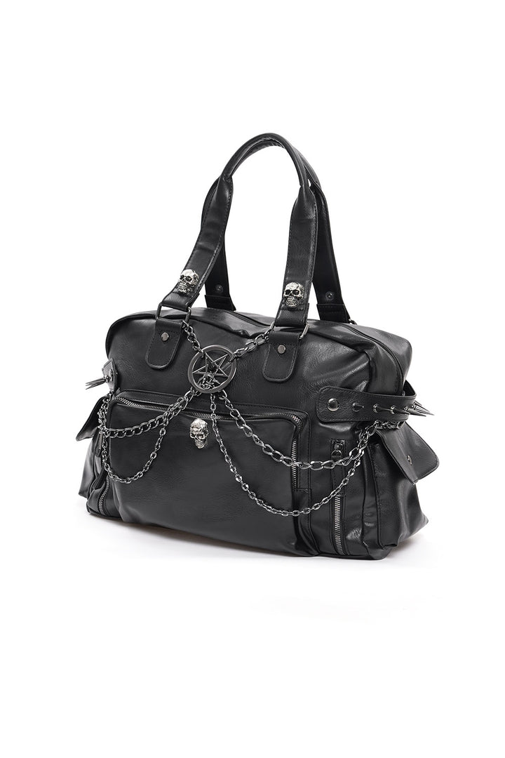 punk black duffel bag for men