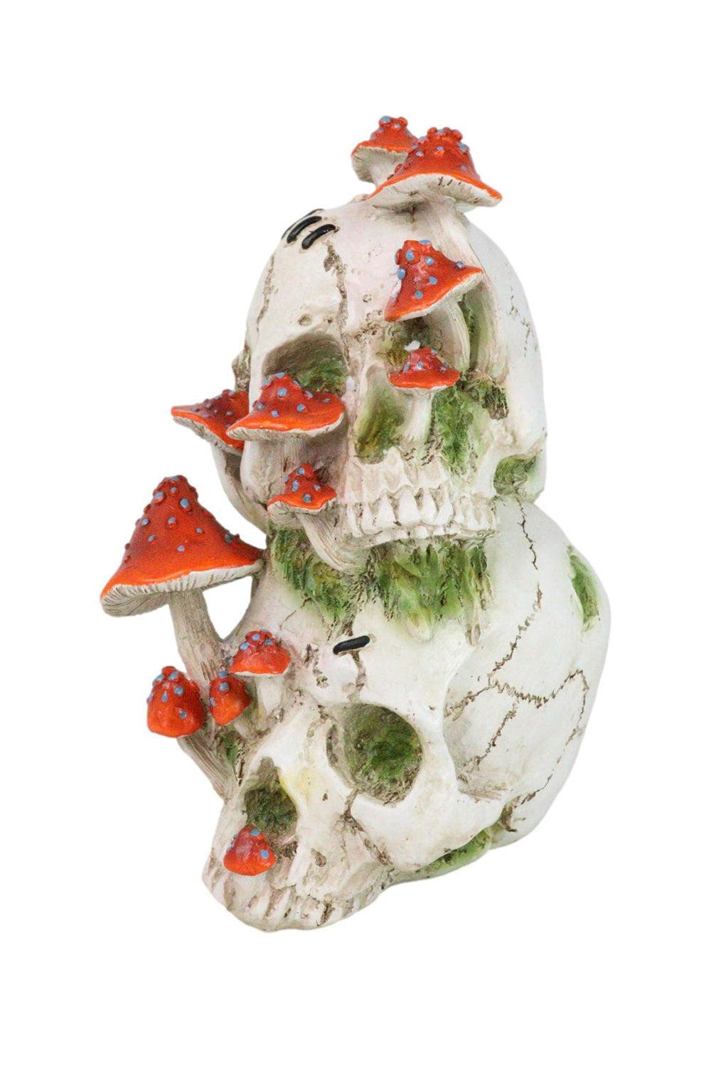 resin goblincore skull sculpture