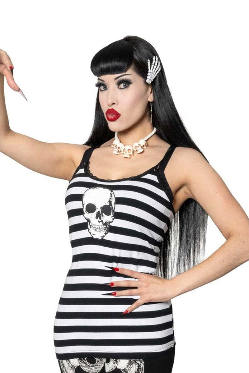 black and white emo y2k striped tank top