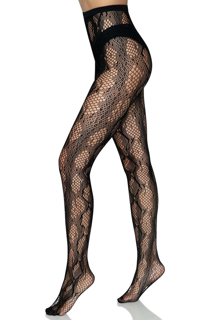 Snakeskin Fishnet Stockings