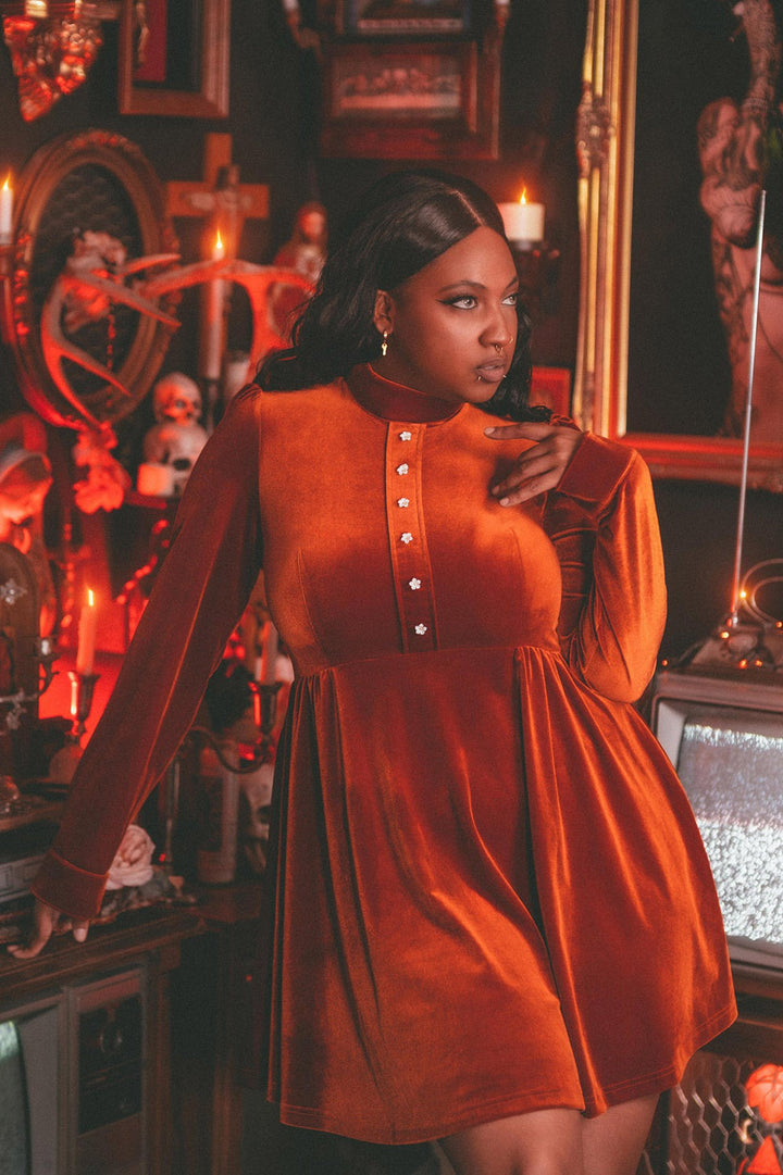 womens plus size pumpkin colored velvet