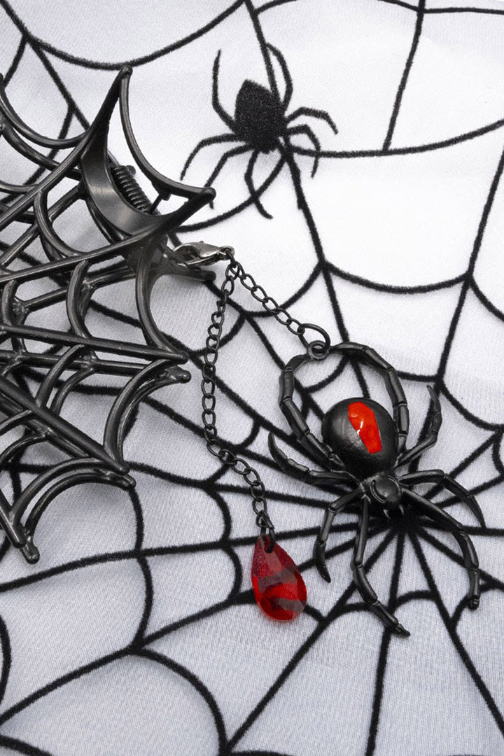 spider charm hair clip