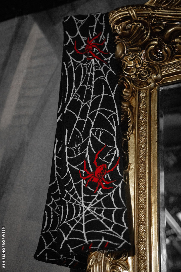 knitted spiderweb scarf
