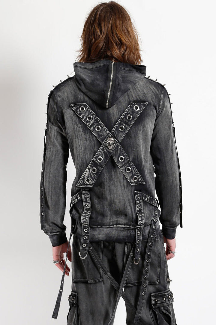 mens eyelet studded spiked jacket