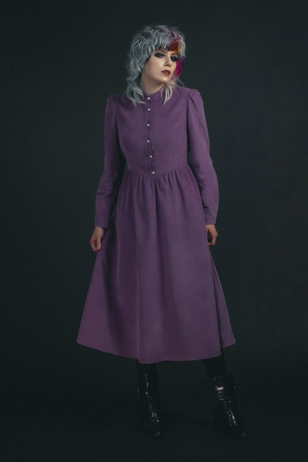 vintage gothic purple dress