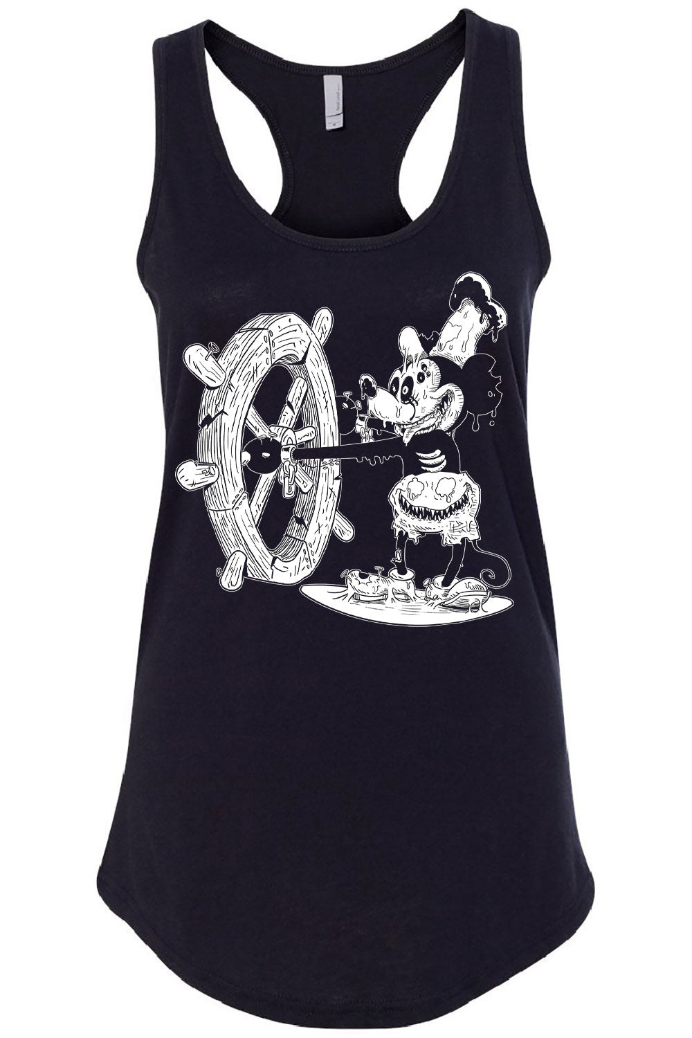 goth steamboat willie tank top