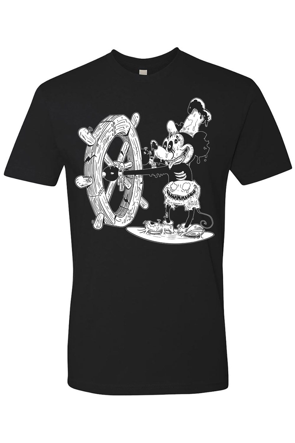 Steamboat Willie Mickey Zombie T-Shirt Mens Tee / XL — Goth Graphic T-Shirt — VampireFreaks