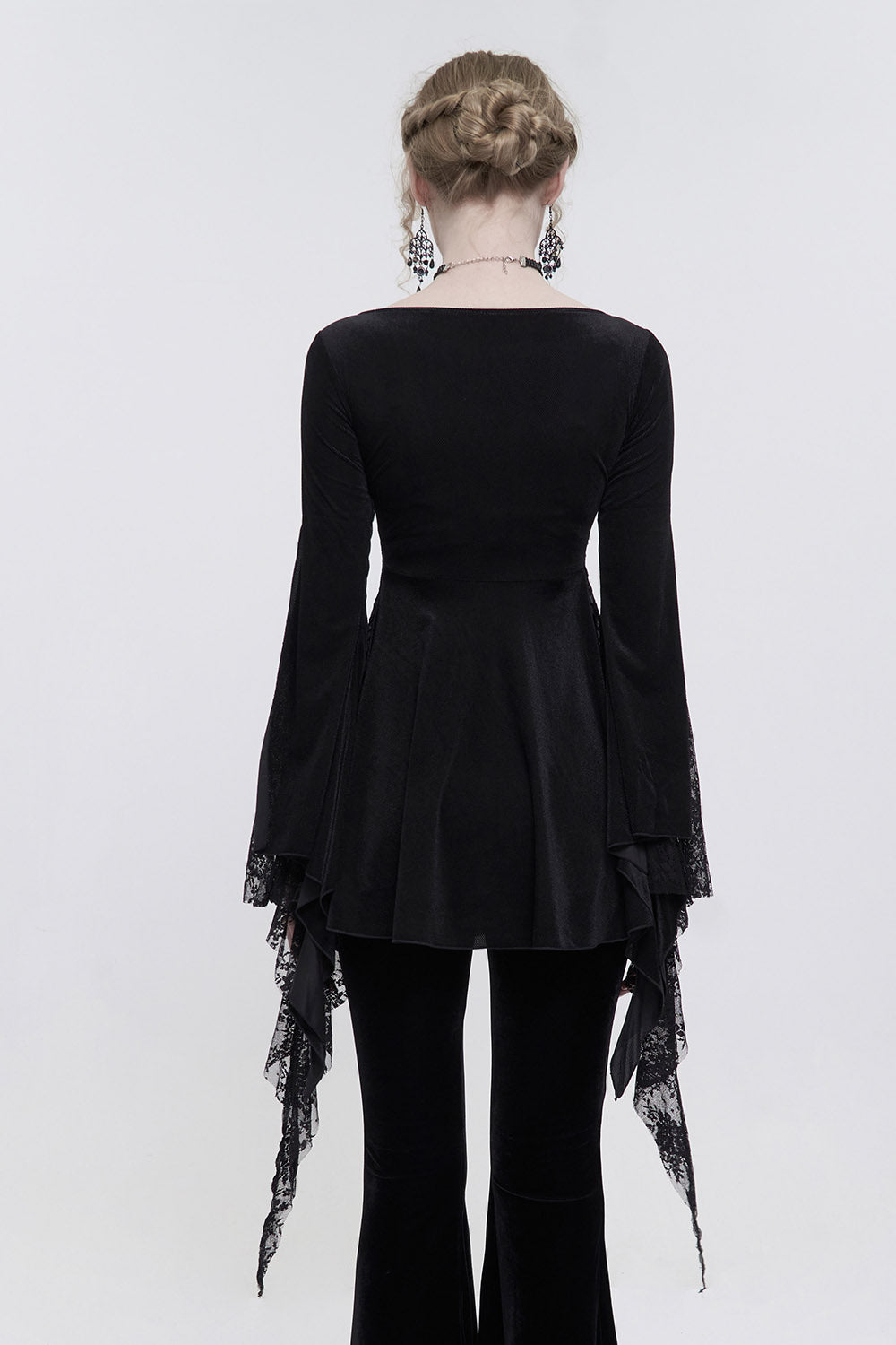 black beaded romantic goth top