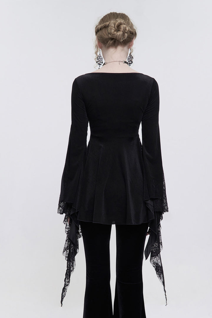 black beaded romantic goth top