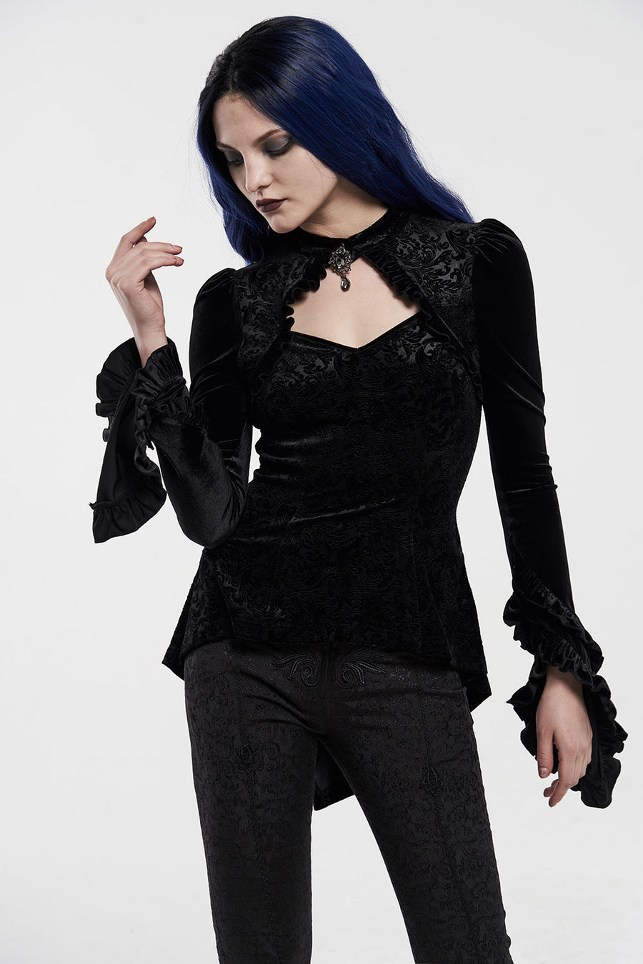 ruffled goth top